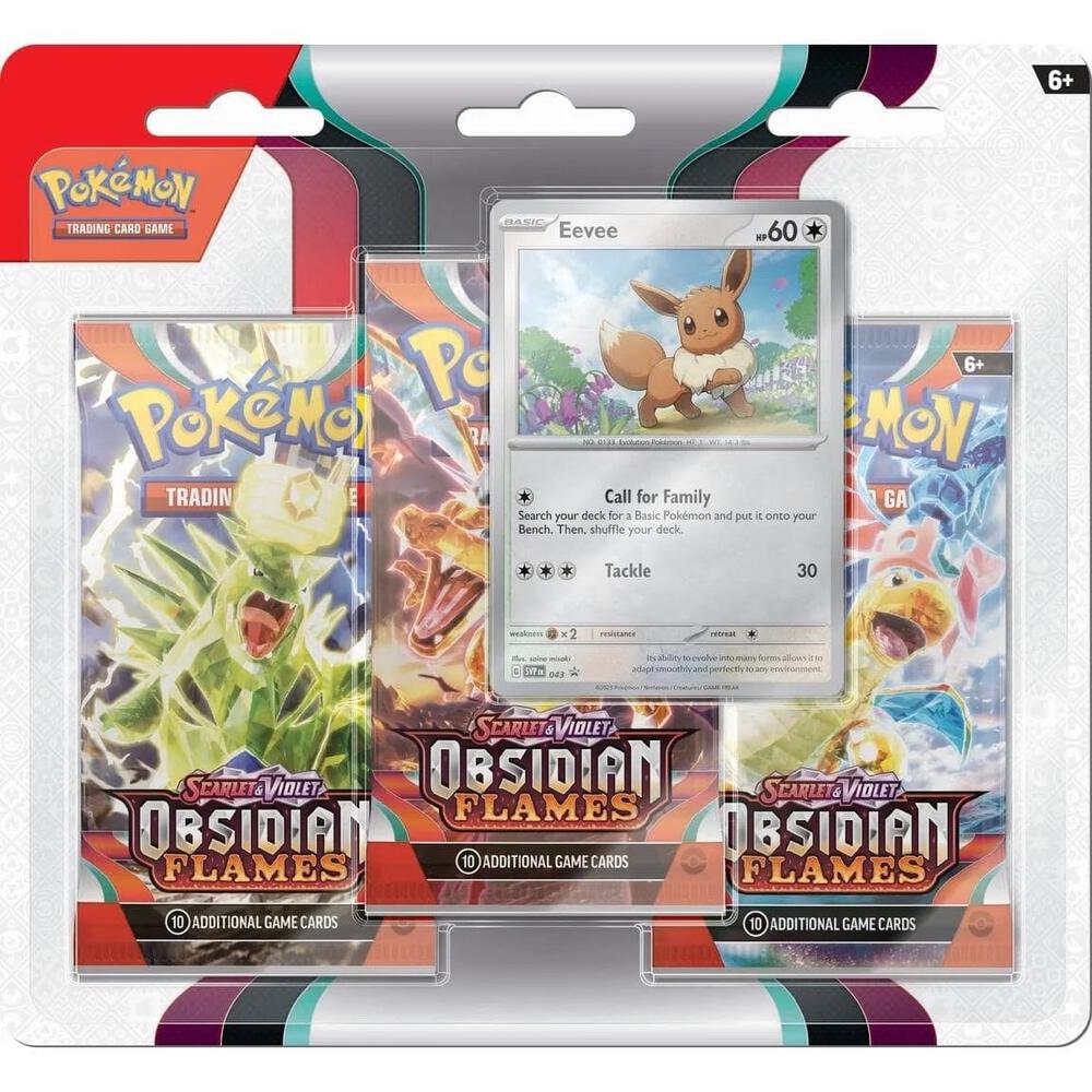 Obsidian Flames: Eevee 3-Pack Blister